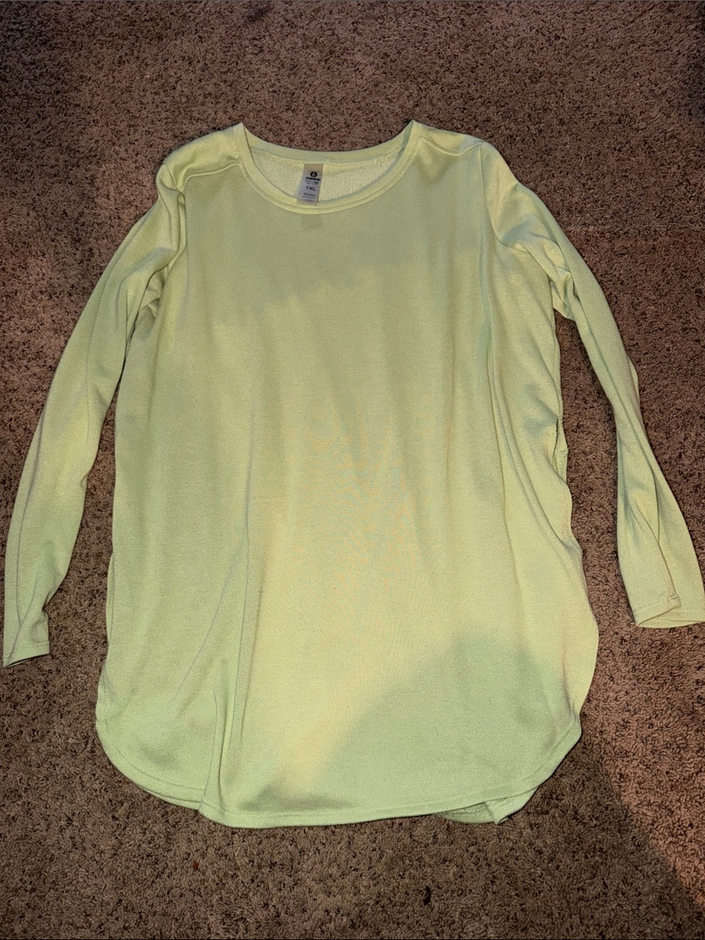 Mono B Light Lime Long Sleeve Crewneck Tee
